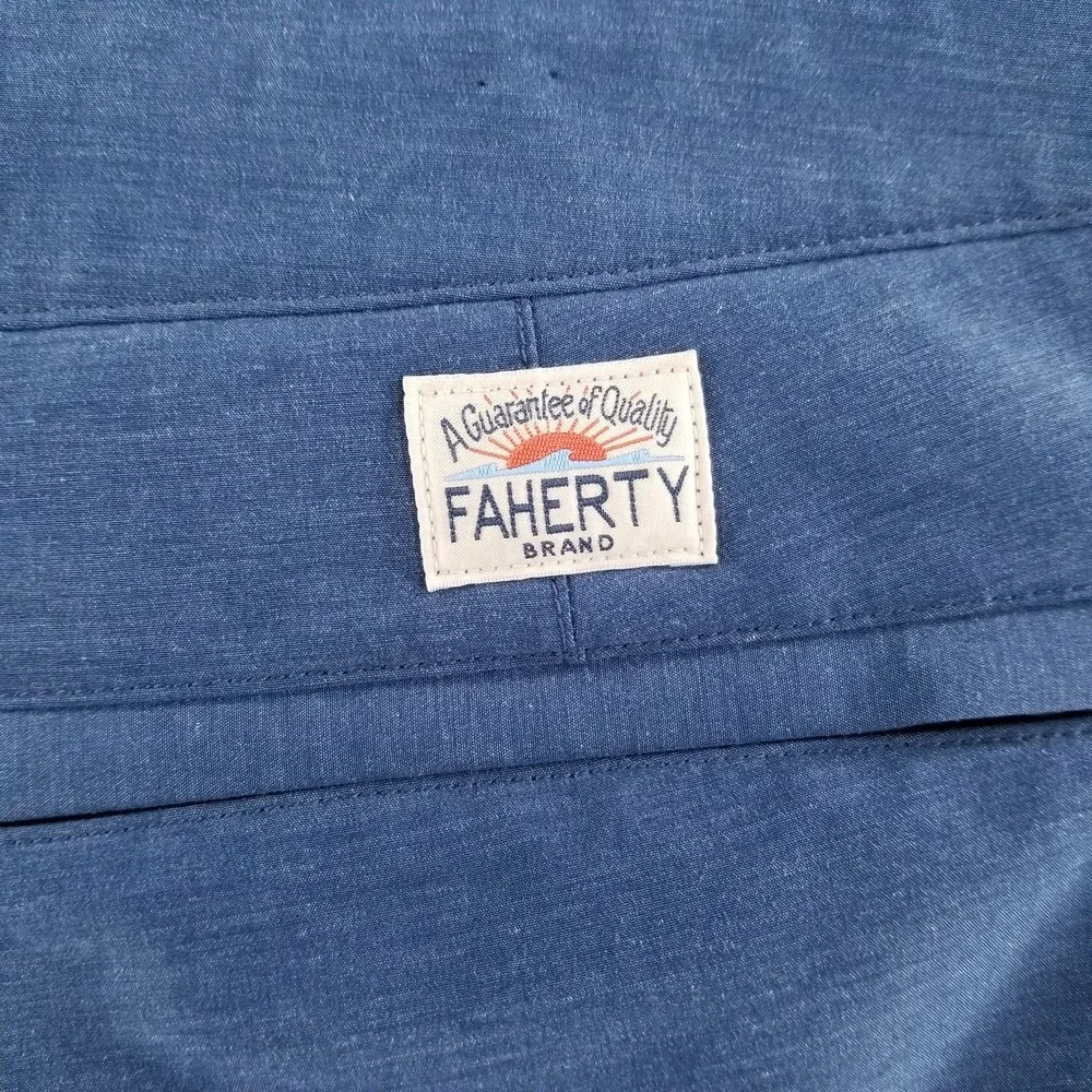 Faherty Shorts Mens 36 Blue All Day Hybrid Performance Drawstring Stretch Chino